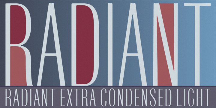 Ejemplo de fuente Radiant Extra Condensed CT Bold